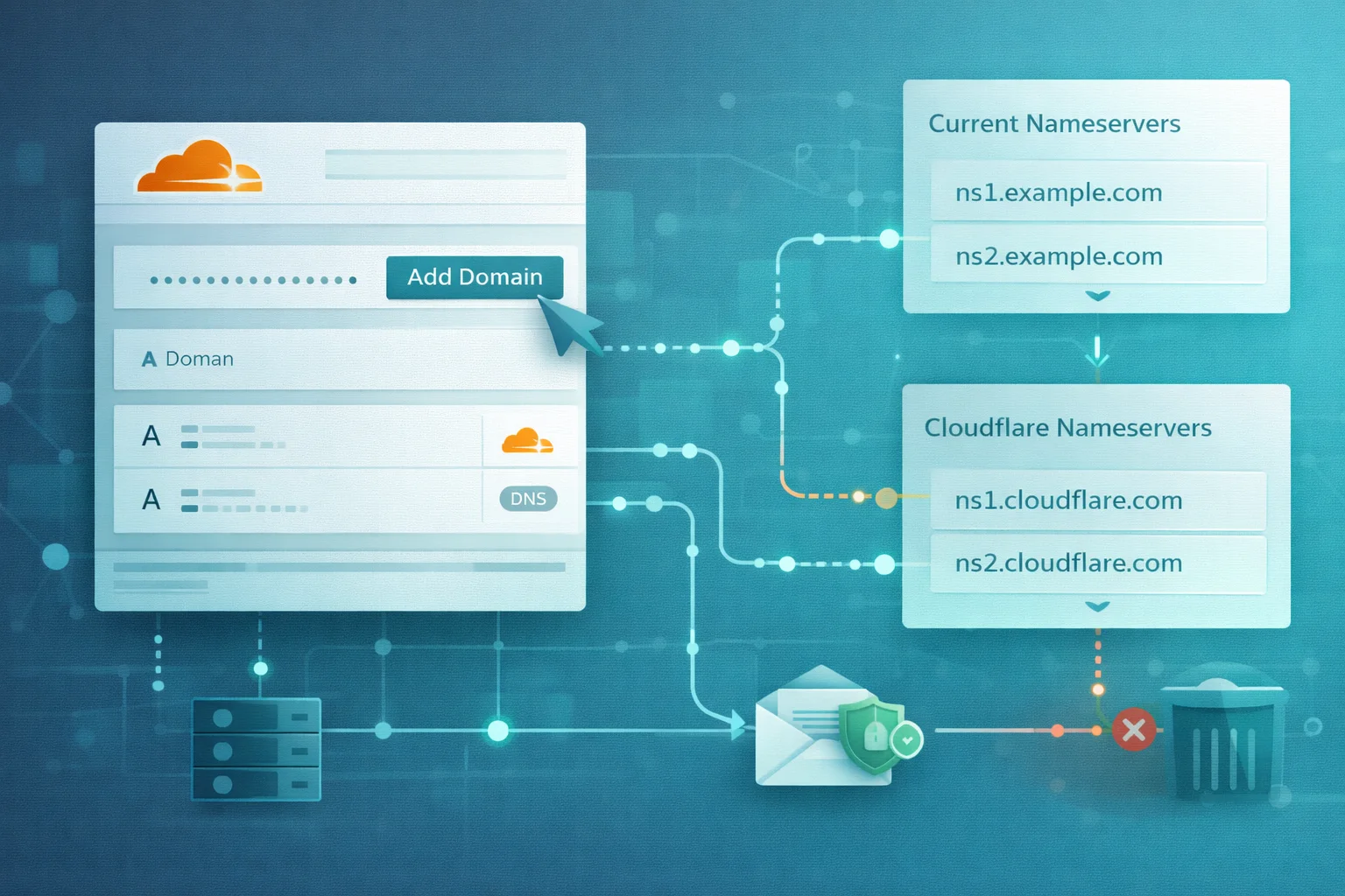 Cloudflare DNS kurulumu ve nameserver geçişi