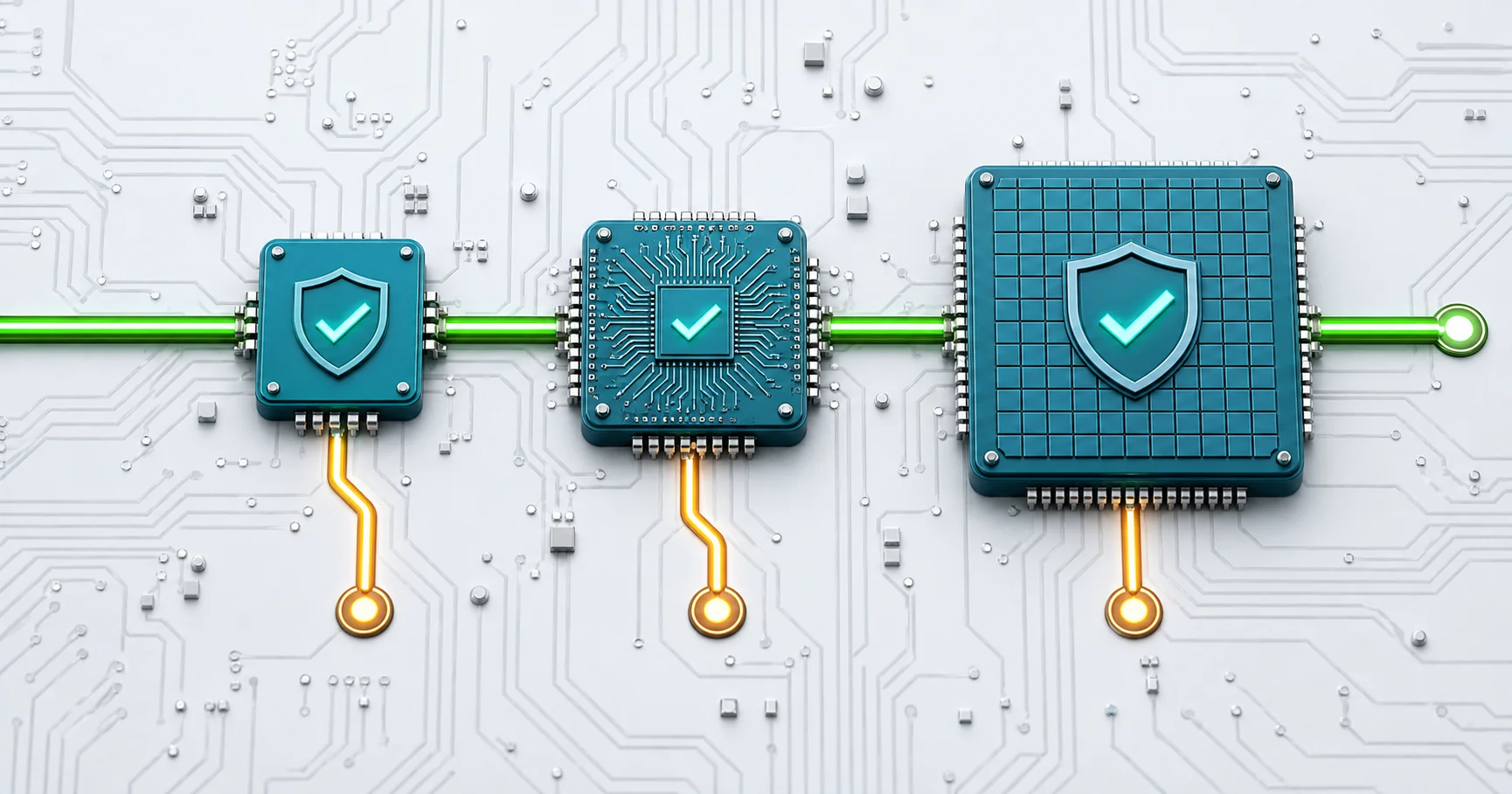 SPF, DKIM ve DMARC'ın birlikte çalışma mekanizmasını gösteren teknik illüstrasyon